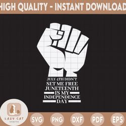 july 4th didn't set me free juneteenth svg, juneteenth svg, black history svg, black pride svg, independence day svg