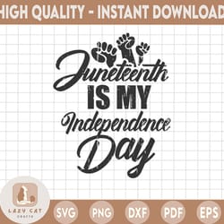 juneteenth is my independence day not july fourth svg dxf cricut or silhouette cut file