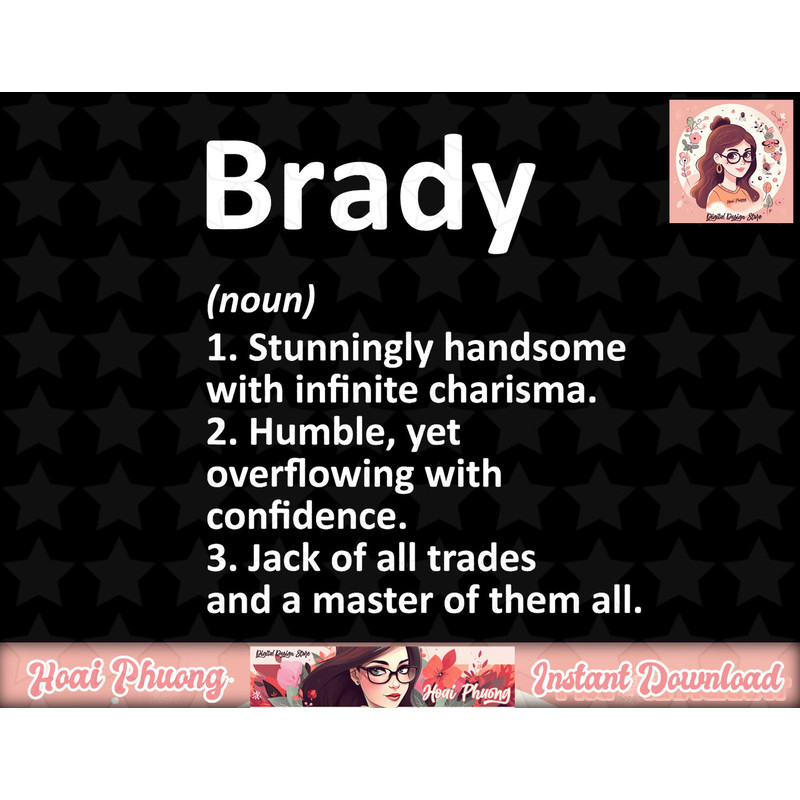 BRADY Definition Personalized Name Funny Birthday Gift Idea png, instant download.jpg