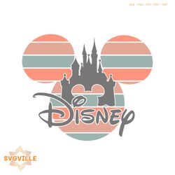 Vintage Mickey Ear Disney Castle Svg Graphic Designs Files