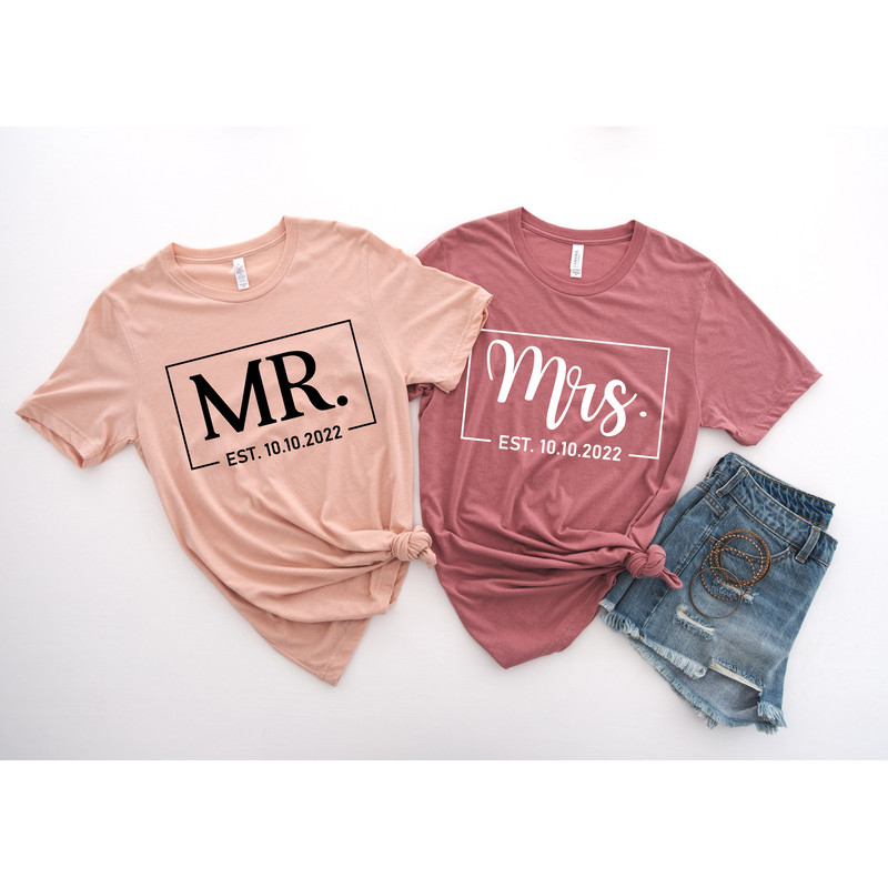 Mr and Mrs Shirt, Mr and Mrs, Just Married Shirt, Honeymoon Shirt, Wedding Shirt, Wife And Hubs Shirts, Just Married Shirts, Couples Shirts - 2.jpg