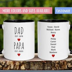 new papa gift, granddad to be gift, gift for grandpa est, grandpa mug, gift for new granddad, grandpa coffee mug, father