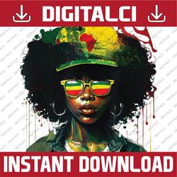 black afro queen melanin dripping african womens juneteenth png, black history colorful png, black women png digital dow