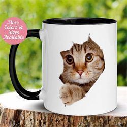 cat mug, cute mug, animal pet lover mug, cat owner tea coffee cup, cat mom, cat parent gifts, gift for friend, sister, d