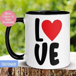 love mug, heart mug, anniversary mug, tea coffee cup, i love you mug, couple mug, wedding mug, self love, best friend mu