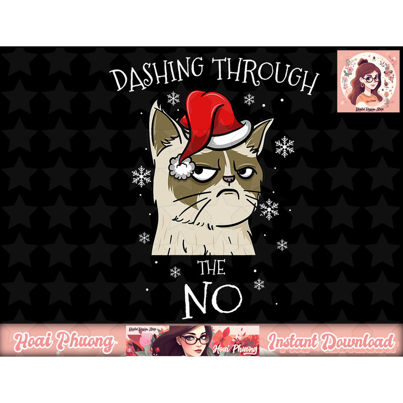 Cat Lover Xmas Gifts Dashing Through No Grumpy Christmas png, instant download.jpg