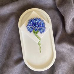 Cornflower brooch handmade