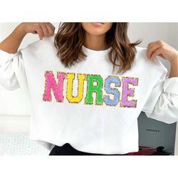nurse sweatshirt, nursing graduation gifts for her, national nurse day gift for school nurse shirt, embroidered crewneck