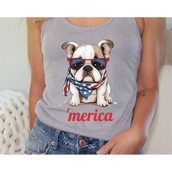 bulldog patriotic puppy, july 4th racerback tank, 4th o july shirts, merica shirt, bulldog mama shirt, dog 4th of july s
