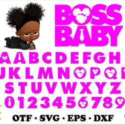 African American Boss Baby Girl Font OTF SVG | Afro Boss Baby font svg cricut, Boss Baby Girl Logo, Boss Baby font svg