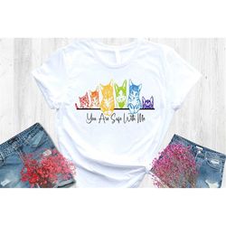 you are safe with me cats pride, lgbt cat shirt, pride parade t-shirt, lgbt support shirt, equal rights cats tee, love i