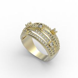 3d model of a jewelry ring for printing. engagement ring and earrings. 3d printing