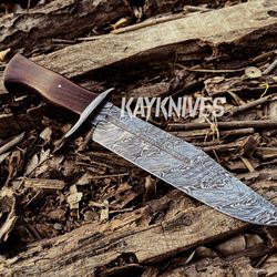 custom handmade damascus steel hunting survival outdoor bush-craft camping fighter bowie knife men's christmas gift