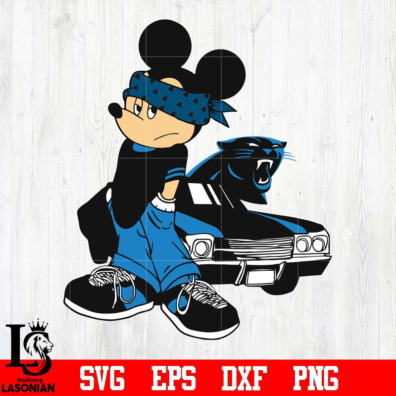 Carolina Panthers Gangster Mickey Mouse svg, digital download.jpg