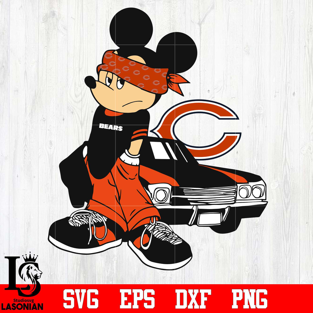 Chicago Bears Gangster Mikey Mouse svg, digital download.jpg
