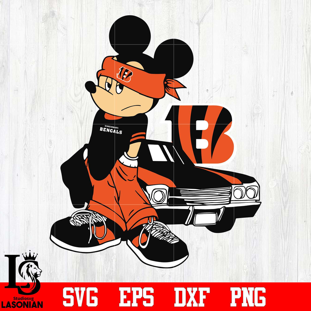 Cincinnati Bengals Gangster Mickey Mouse svg, digital download.jpg