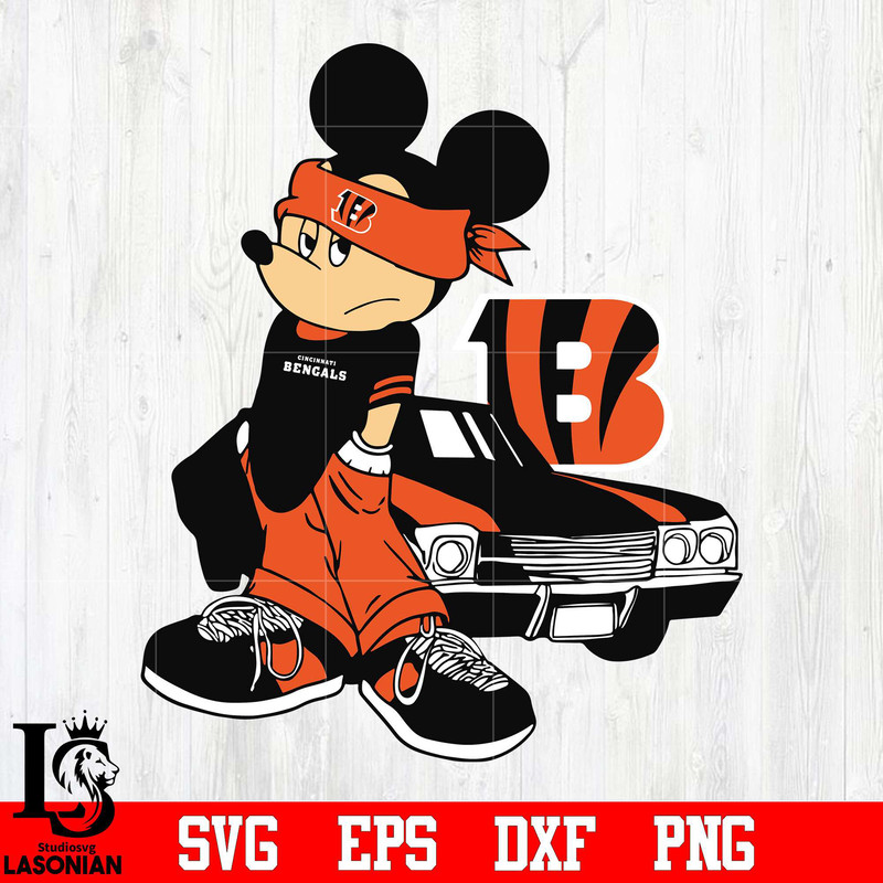 Cincinnati Bengals Gangster Mickey Mouse svg, digital download.jpg