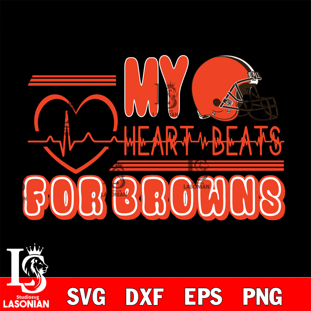 Cleveland Browns heart Beats svg, digital download.jpg