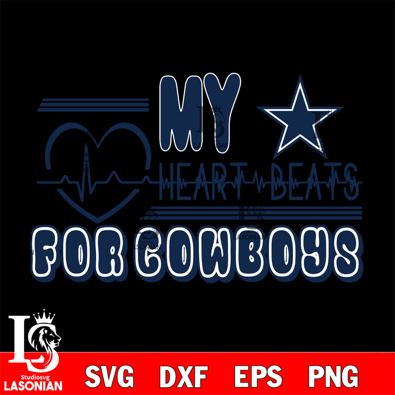 Dallas Cowboys heart Beats svg, digital download.jpg