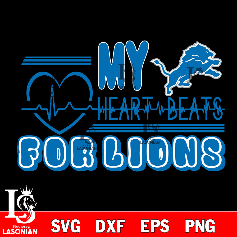 Detroit Lions heart Beats svg, digital download.jpg