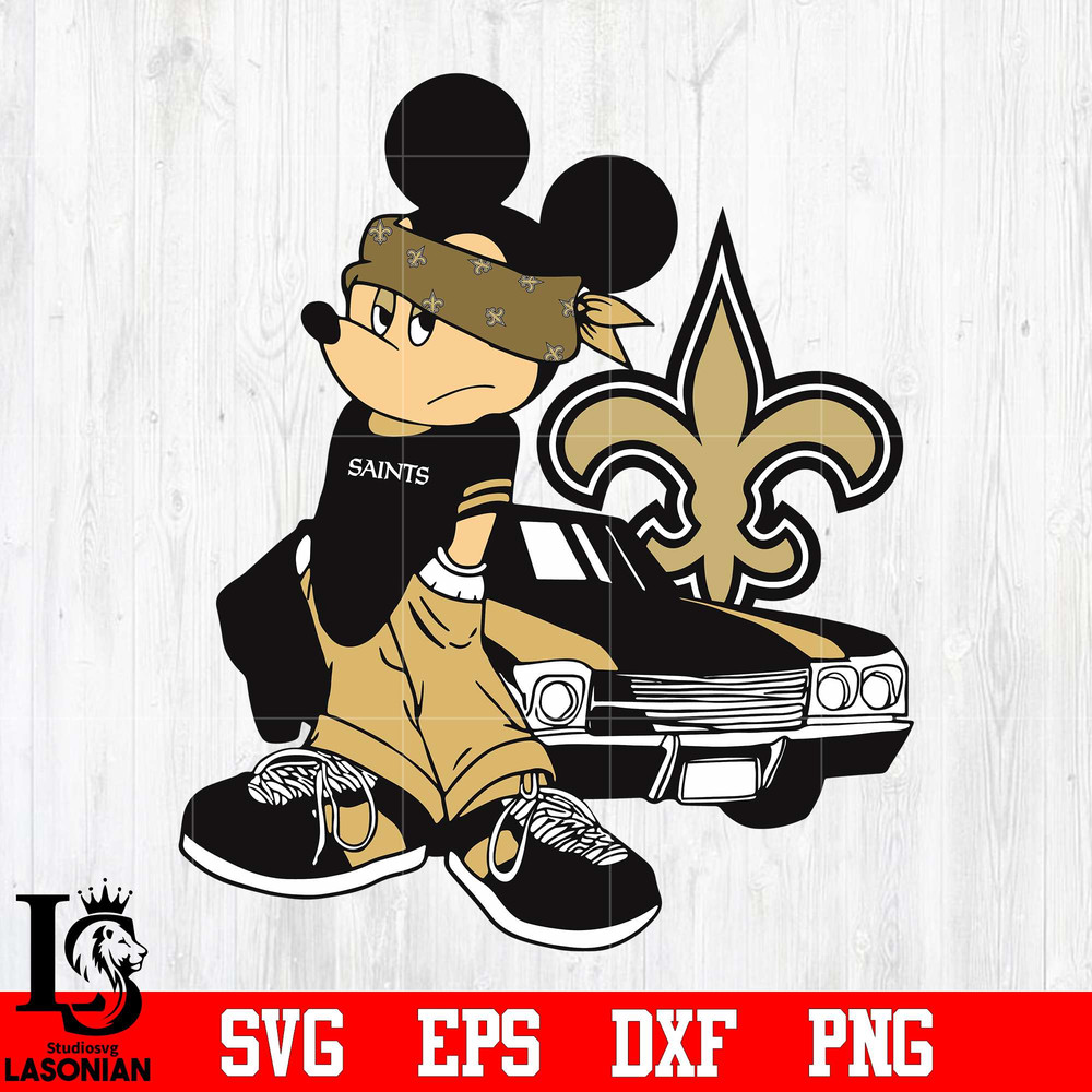 Gangster Mickey Mouse New Orleans Saints svg, digital download.jpg