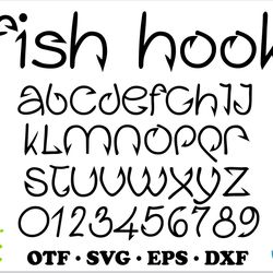 fish hook font svg cricut, fishhook font otf, fishing font svg, fish hook font, fishing letters svg, fish svg cricut