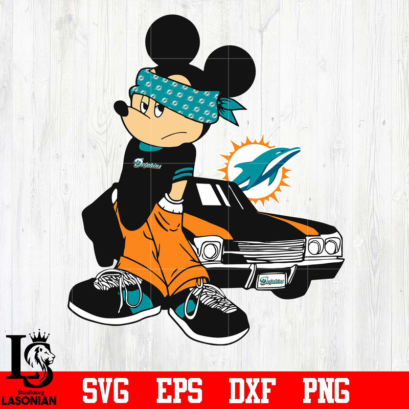 Miami Dolphins Gangster Mickey Mouse svg, digital download.jpg