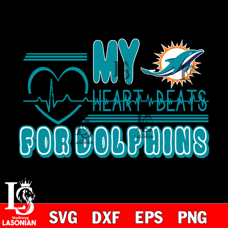 Miami Dolphins heart Beats svg, digital download.jpg