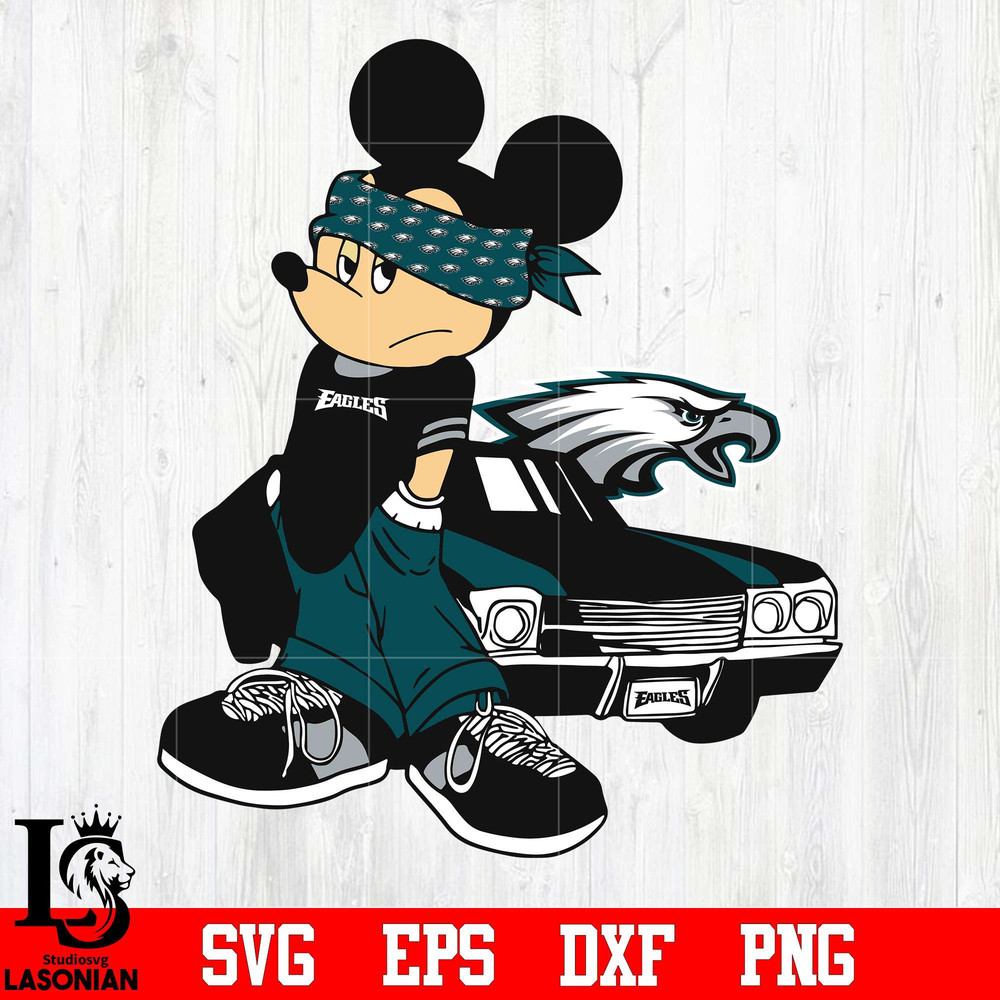 Philadelphia Eagles Gangster Mickey Mouse svg, digital download.jpg