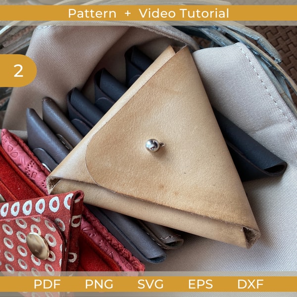 Coin Wallet PDF Pattern, Leather Triangle Coin Pouch Pattern | Inspire ...