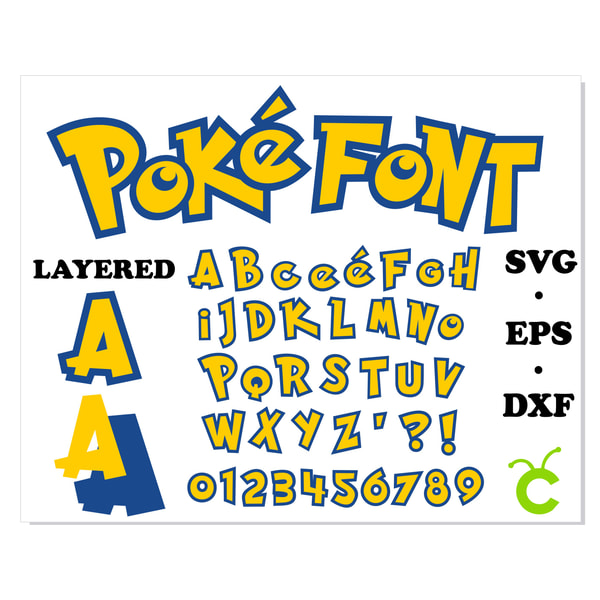 Pokemon Font SVG Cricut, Pokemon Font PNG, Pokemon Font SVG | Inspire ...