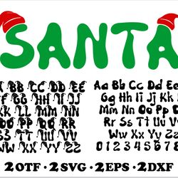 santa stocking cap font svg cricut | christmas font otf, santa cap svg, christmas letters svg, christmas svg cricut