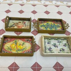 Dollhouse Trays. Puppet Miniature. 1:12. Dollhouse Accessories.