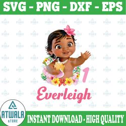 personalized name and ages, moana birthday girl png digital file birthday girl moana family baby girl png moana princess