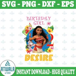 personalized name and ages, moana birthday girl png digital file birthday girl moana family  baby girl png moana princes