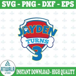 personalized name and ages, paw patrol chase birthday svg, paw patrol birthday svg family birthday raglan kids family