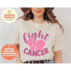 fight cancer boxing gloves shirt, strong women shirt, support cancer fighter shirt, breast cancer gift shirt, awareness
