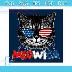 meowica 4th of july cat american flag svg cutting file