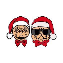 christmas dog pug santa hat svg christmas,christmas svg, silhouette svg fies