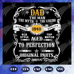 dad the man the myth the legend, 1949 svg, birthday svg, dad svg, dad gift, dad lover, fathers day svg, father svg, 71 y