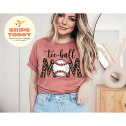 tee ball mom shirt, leopard tee ball mom shirt, baseball shirts, mom sports shirt, mother's day shirt, tee-ball mom unis