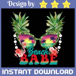 Beach babe Png, Sunshine summer palm Png