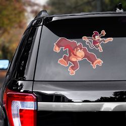 donkey kong sticker, donkey kong decal, donkey kong car sticker, anime car decal, decal for car, anime sticker for car