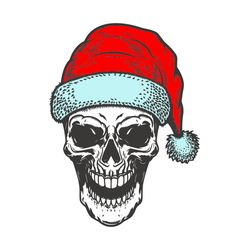 santa claus skull on black xmas christmas,christmas svg, silhouette svg fies