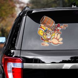 donkey kong sticker, donkey kong car sticker, anime car decal, decal for car, anime sticker for car, donkey kong decal