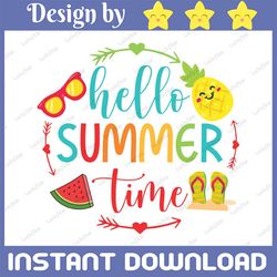 hello summer svg summertime beach watermelon cut file jpg png dxf printable