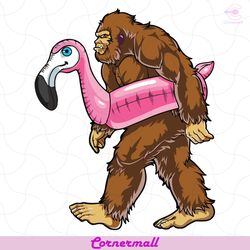 pool party bigfoot flamingo svg, trending svg, flamingo svg, big foot svg, funny bigfoot svg, pool party svg
