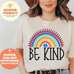 autism rainbow awareness shirt, awareness shirt, be kind shirt, puzzle shirt, autism month shirt, be kind autism shirt,
