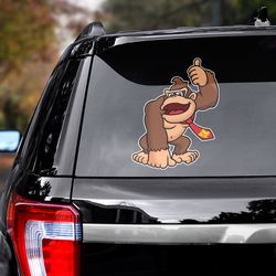 donkey kong decal, donkey kong sticker, anime car decal, decal for car, anime sticker for car, donkey kong car sticker