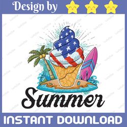 watercolor american ice cream digital clipart - independence day - fourth of july clipart - sublimations